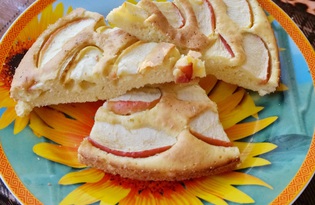 Простой пирог с яблоком в духовке (пошаговый фото рецепт)