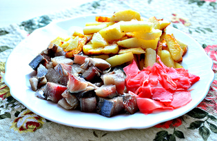 Закуска из картофеля, сельди и маринованного имбиря (пошаговый фото рецепт)
