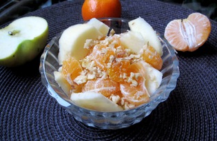Салат из мандаринов с яблоками (пошаговый фото рецепт)