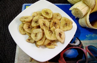 Банановые чипсы в духовке (пошаговый фото рецепт)