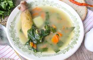 Суп с утиными потрошками и шпинатом (пошаговый фото рецепт)