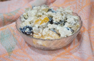 Салат с курицей, грибами и апельсинами (пошаговый фото рецепт)