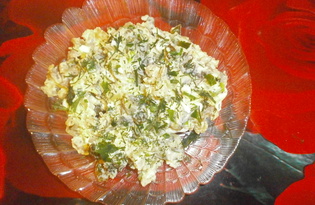 «Оливье» с жаренными шампиньонами и зеленым луком (пошаговый фото рецепт)