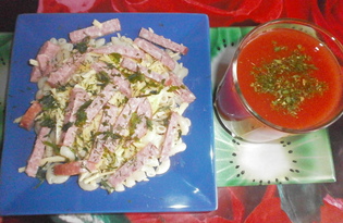 Макароны с салями, твердым сыром и укропом (пошаговый фото рецепт)