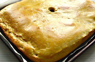 Пирог с рисом и капустой (пошаговый фото рецепт)