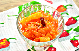 Салат с морковью, апельсином и изюмом (пошаговый фото рецепт)