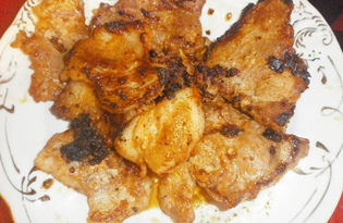 Свинина жареная с кетчупом, майонезом, имбирем (пошаговый фото рецепт)