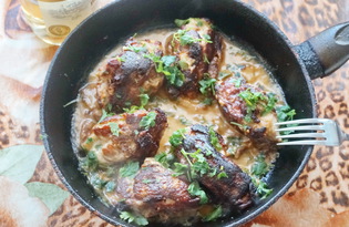 Курица в горчичном соусе на сковороде (пошаговый фото рецепт)