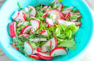 Весенний салат из редиса (пошаговый фото рецепт)