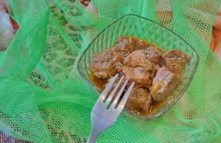 Тушеная свинина в сладком соусе (пошаговый фото рецепт)