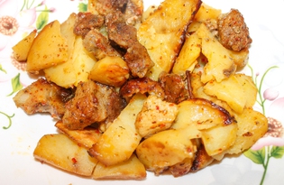 Жаркое из свинины с картофелем в духовке (пошаговый фото рецепт)