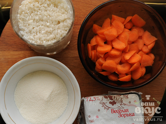 Рисовая «быстрокаша» с молоком и морковью