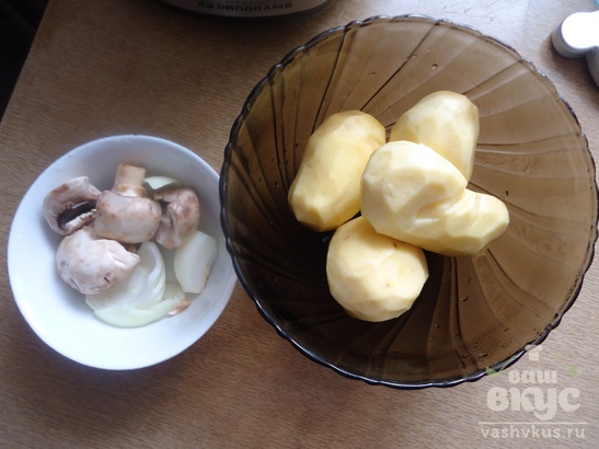 Жаренный картофель с грибами по быстрому