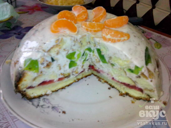 Торт "Калейдоскоп" с разноцветным желе