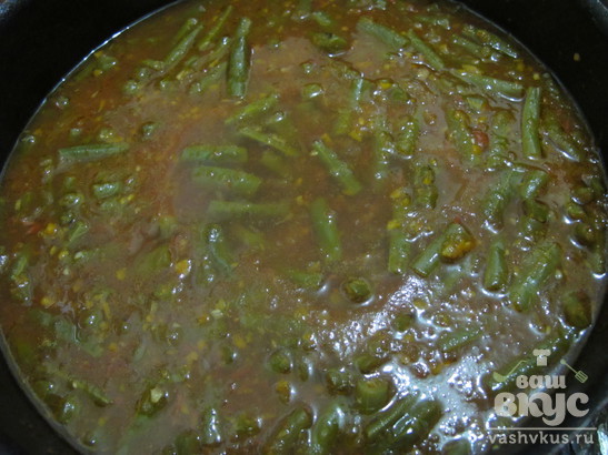 Зеленая фасоль в томатном соусе