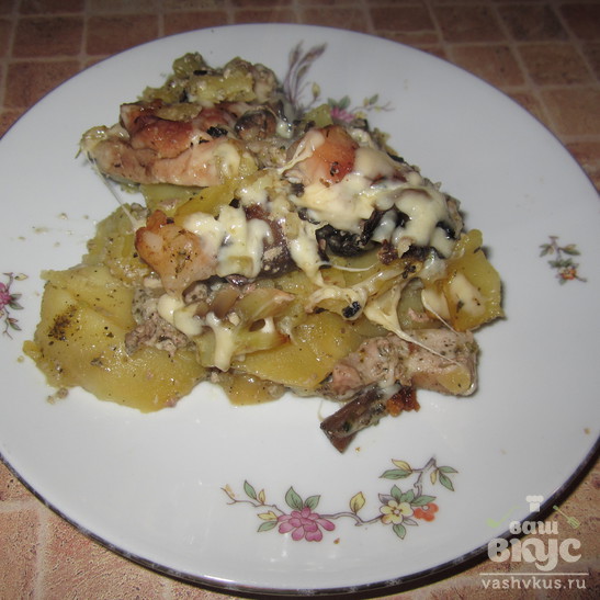 Министерский картофель с брокколи и грибами