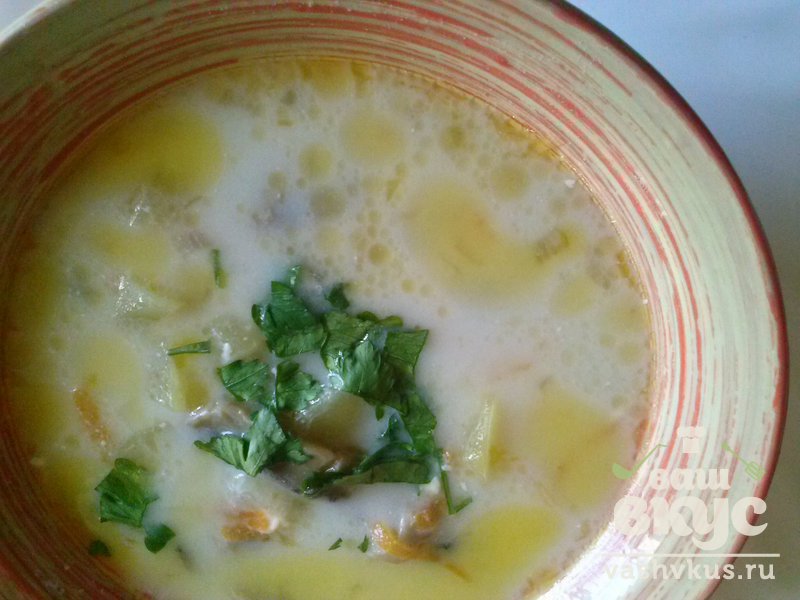 Рисовый суп с шампиньонами