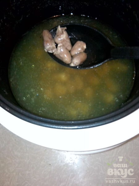 Чечевичный суп с сердечками в мультиварке