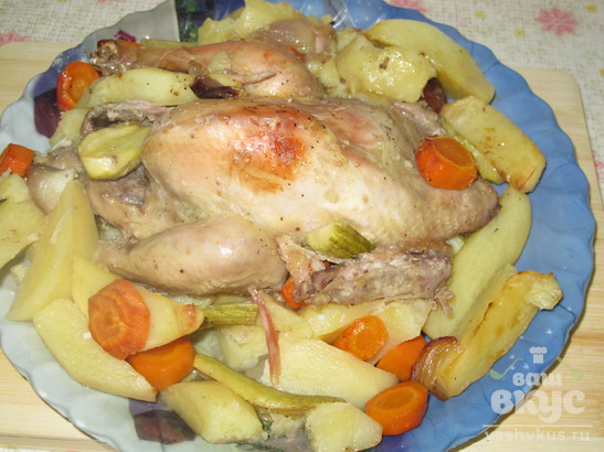 Курица с овощами запеченная в пакете или рукаве 