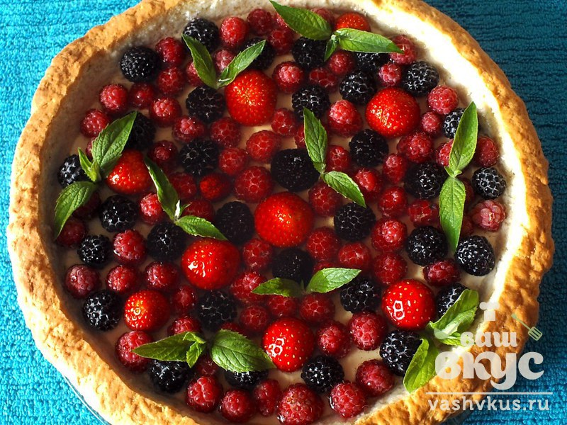 Песочный пирог с желе фруктами и ягодами рецепт фото пошагово и видео