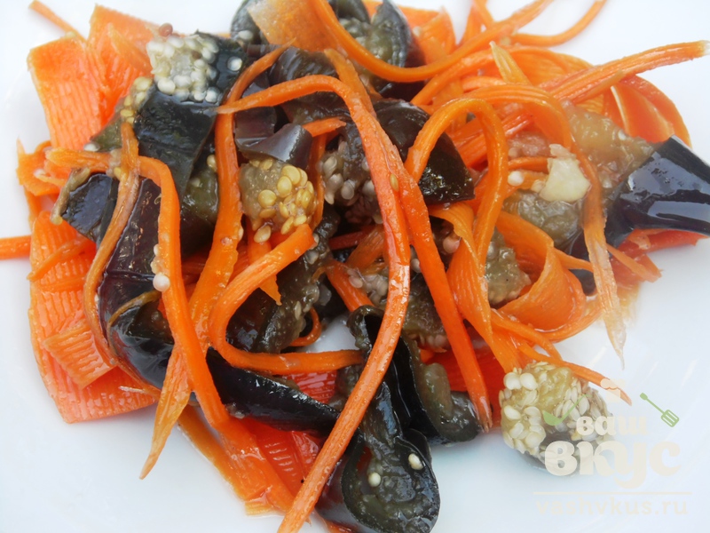 Баклажаны по-корейски с морковью, рецепт с фото.