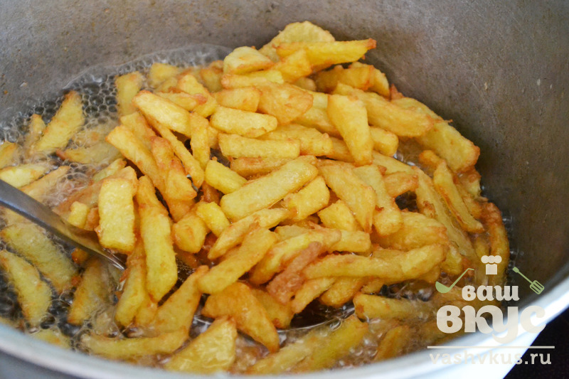 Картофель фри в казане на костре рецепт с фото