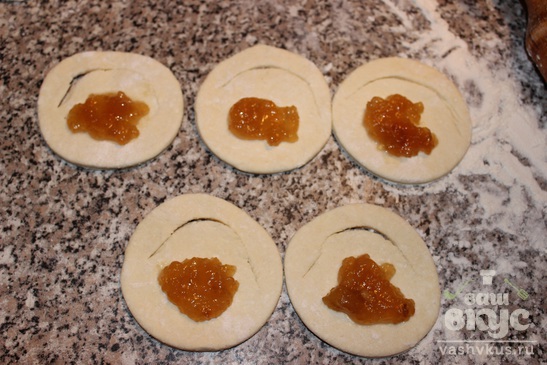 Творожное печенье с яблочной начинкой "Сумочки"