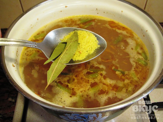 Гречневый суп со спаржевой фасолью