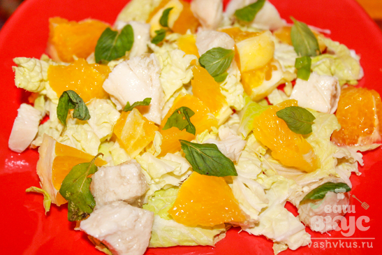 Витаминный салат с апельсинами и мятой