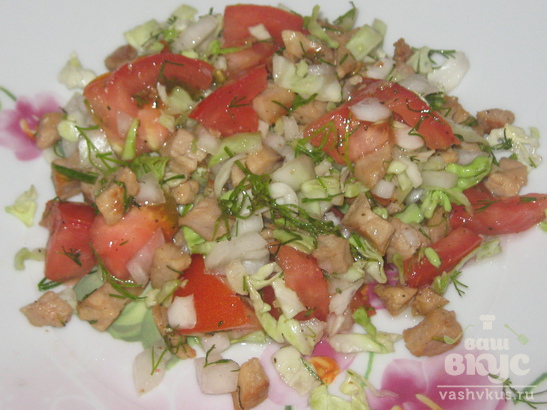 Салат со свининой и овощами